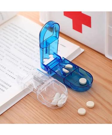 Blue Pill Cutter & Splitter with Storage | Essential Medication Aid for Seniors & Adults | Easy Pill Cutting for Vitamins & Tablets - Buy Online on GoSupps.com