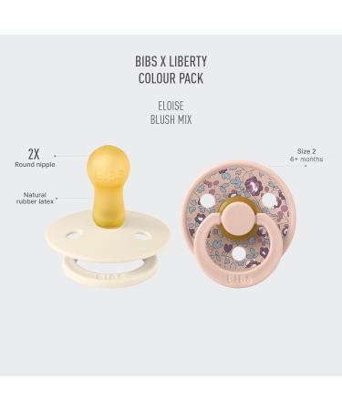 BIBS Color Liberty Schnuller 2-Pack | BPA-Free Cherry Nipple | Natural Rubber Latex | Made in Denmark | Size 2 (6-18 Months) - Eloise Blush - Buy Online on GoSupps.com