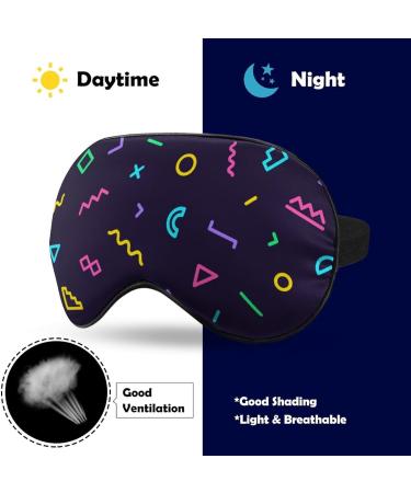 80s 90s Memphis Shape Sleep Mask - Adjustable Strap Eye Cover for Sleeping and Travel - Blocks Light for Night and Nap - Unisex Design - Buy Online on GoSupps.com