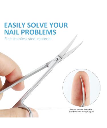 Qunzhao Curved Cuticle Scissors - Stainless Steel Grooming Blades for Dry Skin - Manicure Nail Scissors for Women and Men (2 Pack) - Buy Online on GoSupps.com