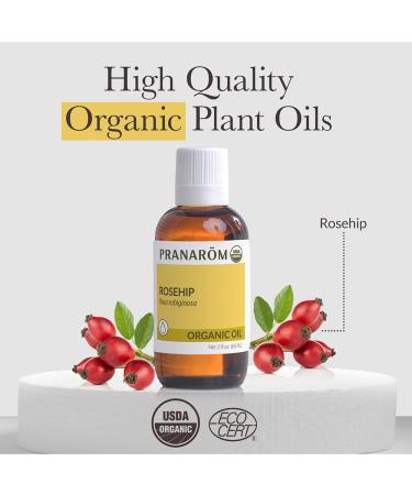 Pranarom Organic Cold-Pressed Rosehip Oil - USDA Certified 2 fl oz - Anti-Aging Acne Scar Treatment Face & Hair Care - Buy Online on GoSupps.com