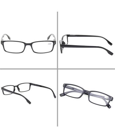 Kerecsen 4 Pack Reading Glasses for Women and Men - Rectangular Fashion Black Frame Readers with Spring Hinges - 1.5 Diopters - Buy Online on GoSupps.com