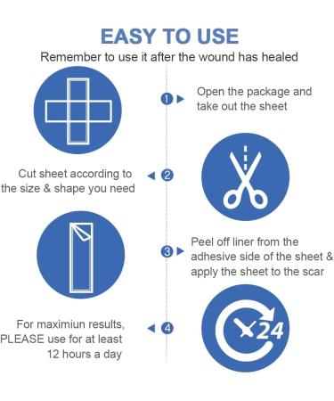 Silicone Scar Strips 1.6 6 - Multi-Use Scar Removal Cream 4 pcs - Reusable Silicone Scar Sheets - Buy Online on GoSupps.com