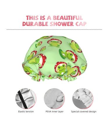 Green Frog Waterproof Luxury Shower Cap for Women - Reusable & Fashionable | Suitable for Long, Short, Curly Hair - Color 8 - Buy Online on GoSupps.com