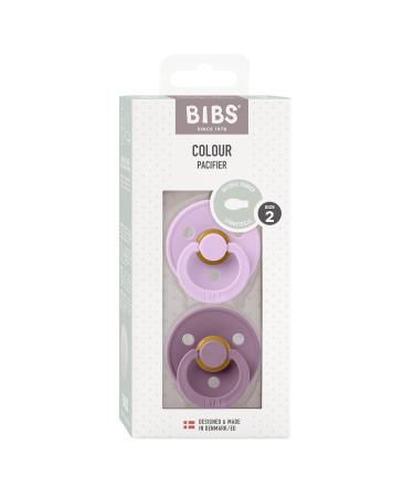 BIBS Colour Symmetrical Schnuller 2-Pack | BPA-Free Natural Rubber Dummy for 6-18 Months - Violet Sky/Mauve - Buy Online on GoSupps.com