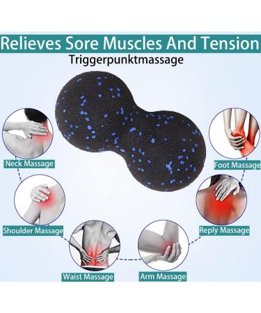 2 Set Self Massage Ball - DuoBall & Peanut Massage Fascia Ball Set for Muscle Relief Spine Care & Plantar Fasciitis Relief | International Shipping Available - Buy Online on GoSupps.com