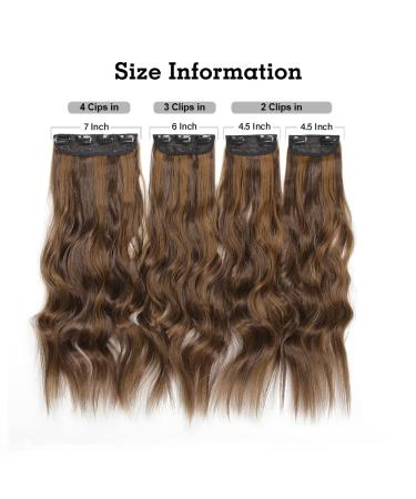 YDDM 20 Inch Wavy Clip-In Hair Extensions | Realistic Synthetic Hair | Affordable 4pcs Set for Women (Color 8H27#) - Buy Online on GoSupps.com