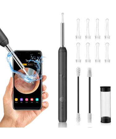 Ear Wax Removal Earwax Cleaner with 1080P FHD Camera Wireless Otoscope IP67 Waterproof with 6 LED Lights 3.6mm Portable Safe Ear Wax Cleaner Kit Gray