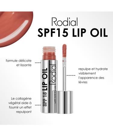 RODIAL Lip Oil SPF 15 - Nourishing Lip Oil Infused with Collagen Protective for All Skin Types - Dew Hydration and UV Protection - Ultra Bright and Tinted 3 ml - Buy Online on GoSupps.com