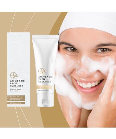 Amino Acid Face Wash Gentle Facial Cleanser for Sensitive Skin: Nourishing and Pore-Tightening Formula for Balanced Skin 3.53 oz White