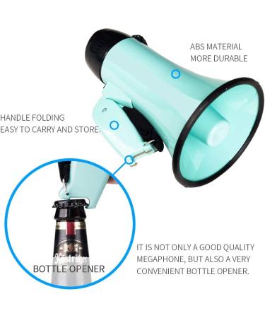 MyMealivos Portable Megaphone Bullhorn 20 Watt Power Speaker Voice/Siren Modes, Volume Control & Strap - Teal - Buy Online on GoSupps.com