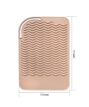 Sygile 11 x 7.5 Heat Resistant Silicone Travel Mat - Blush Pink Anti-heat Pad for Hot Styling Tools - 11x7.5 Inch - Buy Online on GoSupps.com