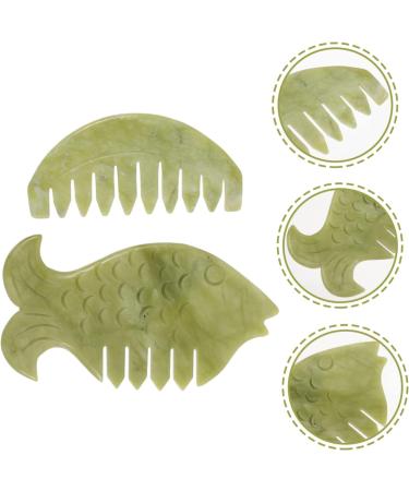 Fomiyes 2-Set Gua Sha Combs | Jade Massage Tool for Facial & Scalp Care | Body Sculpting & Skin Wellness - Buy Online on GoSupps.com