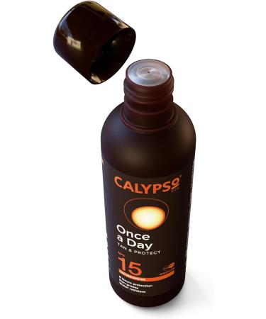 Calypso Once A Day Tan & Protect SPF15 - 200 ml SPF 15 single - Buy Online on GoSupps.com