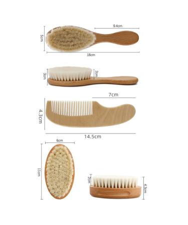 KALLORY Goat Healthcare Soft Hair Wood Bristles Comb - Children's Body Care Kit for Exfoliating and Massage - Buy Online on GoSupps.com