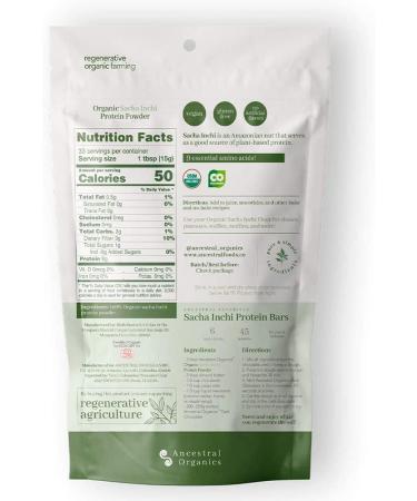 ANCESTRAL ORGANICS USDA Organic Sacha Inchi Protein Powder 17.6oz - High Omega-3 & Amino Acids  Delicious & Highly Digestible Complete Protein - 100% Allergen Free - Buy Online on GoSupps.com