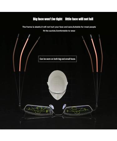 RXBFD Smart Zoom Reading Glasses - Multifocal Progressive Half Rimmed Readers for Men & Women +1.0 - Black - International Shipping Available - Buy Online on GoSupps.com