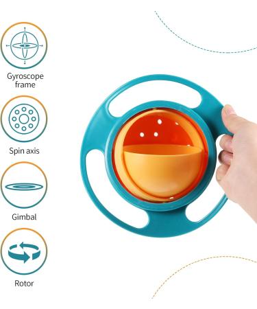 DZCYAOHL 360 Degrees Gyro Bowl - Unspillable Snack Toddler Bowl for Babies and Kids (Blue) - Buy Online on GoSupps.com