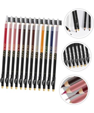 FOYTOKI 12pcs Lip Liner Eyeliner Gel Eyeliner Cosmetic Supplies Eyebrow Pencil Waterproof Makeup Tool Wood - Buy Online on GoSupps.com