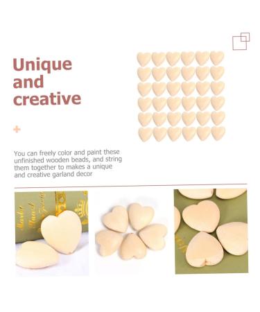 Ibasenice 250 Pcs Peach Herz Wooden Heart Beads & Spacer Pearls for DIY Jewelry Accessories - Unfinished Heart-Shaped Beads for Bracelets - Buy Online on GoSupps.com
