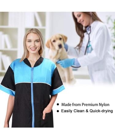 Noverlife Pet Grooming Jacket | Medium Size Lightweight Smock for Dog Cat Grooming | Hair Repellent Shirt Style Workwear - Buy Online on GoSupps.com