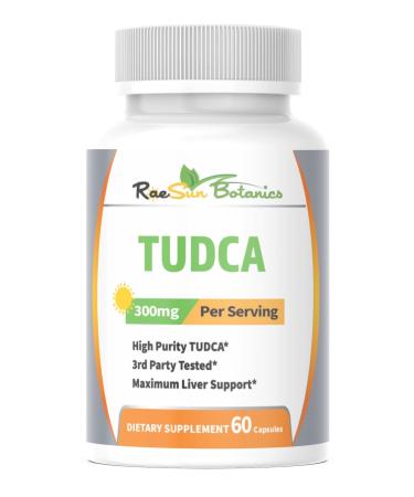 RaeSun Botanics TUDCA (Tauroursodeoxycholic Acid) 60 Capsules 300mg Serving Premium Quality 3rd Party Tested Maximum Liver Support