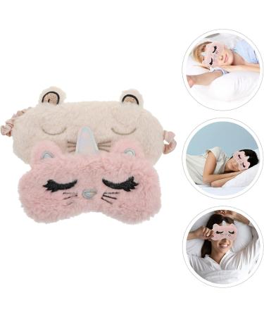 ERINGOGO 2 pi ces Masque de Sommeil Lot de Masques pour Yeux Peluche Rose et Blanc Cache Yeux Mignon pour Sommeil R parateur Fatigue Oculaire - Buy Online on GoSupps.com
