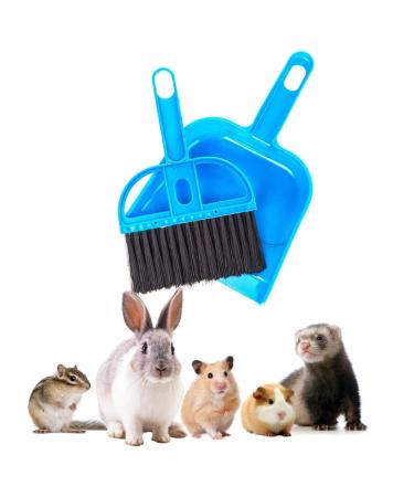 2 Brothers Wholesale Mini Broom and Dustpan Cleaner for Rabbit, Chinchilla, Hedgehog, and Hamster Used for Animal Litter Blue