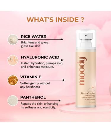 Moo dy DermaSoothe Brightening Face Mist & Essence Toner | Rice & Ceramides | Vegan Alcohol-Free for Clear Glass Skin | 110ml - Strengthen Skin Barrier & Hydrate - Buy Online on GoSupps.com