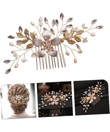 MAGICLULU Pearl Hair Comb Bridal Headpieces for Wedding Decorative Hair Combs Wedding Party Hair Pins Wedding Headpiece White Hairdressing Gown Metal European and American Hair up Bride - Buy Online on GoSupps.com