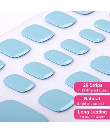 Ceboic Half-Hardened Gel Nail Foils - 26 Self-Adhesive Colorful Pedi Wraps | Mysterious Blue UV Nail Art Stickers for Women & Girls - Buy Online on GoSupps.com
