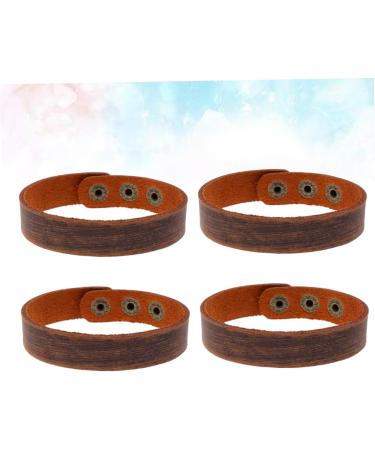 TEHAUX 4pcs Mens Braided Bracelets Woven Bracelets for Women Leather Cuff Bracelet Matching Bracelets for Couples Leather Bracelets for Women Wrist Chain Men and Women Wristband Universal Brown 1.6X23.5CM - Buy Online on GoSupps.com