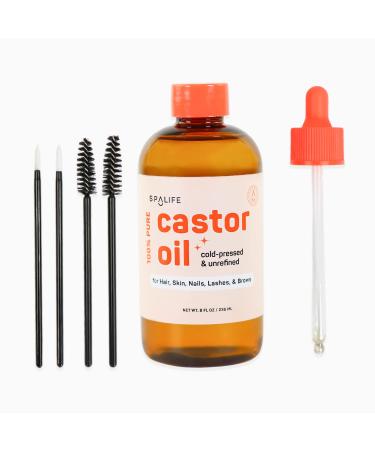 Buy SpaLife 100% Pure Multi-Use Castor Oil for Hair Skin Nails Lashes & Brows - 8 FL OZ | Best International Shipping - Buy Online on GoSupps.com