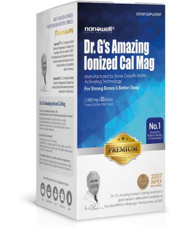 Dr. G's Amazing Ionized Cal Mag 2 860mg (Premium) - Bone Strength and Bone Health Supplement with Ionized Calcium & Magnesium Powder Stick Packs - 30 Sticks x 1 Pack (30 Count) 3.03 Ounce (Pack of 1) - Buy Online on GoSupps.com