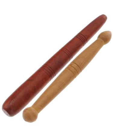 Healvian 1 sentence 2st acupuncture rod made of wood massage tab metal trigger point-stick point massager massage handle guashaholzstab body-roller-stick h lzern thai scratch board multifunction