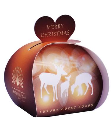 The English Soap Company Luxury Christmas Heart Shaped Guest Soaps Reindeer 3x20g