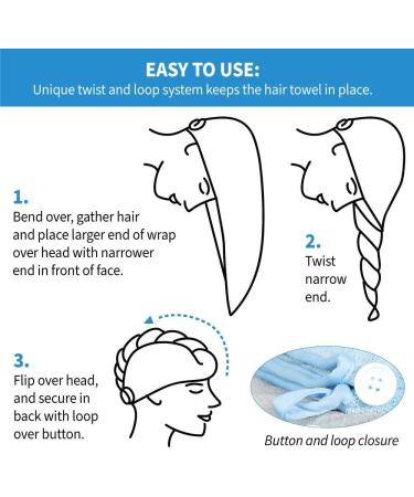 ForPro Professional Microfiber Hair Towel Wrap - 2 Pack Quick Dry Turban for Women | Cool Grey & Sky Blue | Premium Quality Fast Drying International Shipping - Buy Online on GoSupps.com