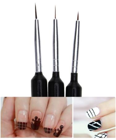 3pcs/Set Nail Art Painting Liner Brushes UV Gel Polish Tips French Lines Stripe Grid Petal Flower Dotting DIY Drawing Pen Cost-Effective and Good Quality - Buy Online on GoSupps.com