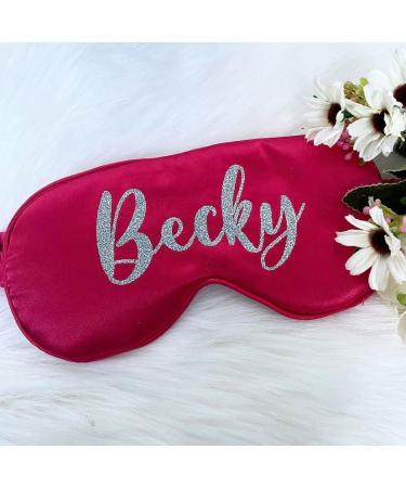 Personalised Sleep Silk Satin Eye Mask Custom Any Name Rest Sleeping Relaxing Mask Gift for Her Mothers Day Birthday Bridesmaid Hen Bridal Christmas Gift Party Favours Present HUNYLONDON (Red) - Buy Online on GoSupps.com