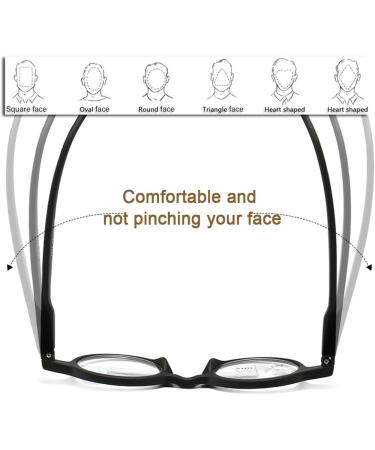 Fashion Wood Grain Round Frame Reading Glasses for Men Women Progressive Multifocus Anti Blue Light Readers(Couleur:Noir Grandeur:1.0x) - Buy Online on GoSupps.com