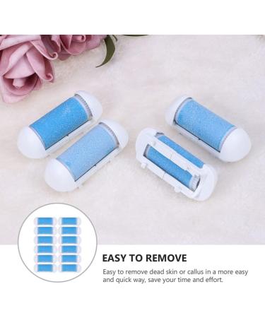 12 Replacement Rollers for Foot File - Coarse Refill Heads for Electronic Pedicure Tools - Blue - Buy Online on GoSupps.com