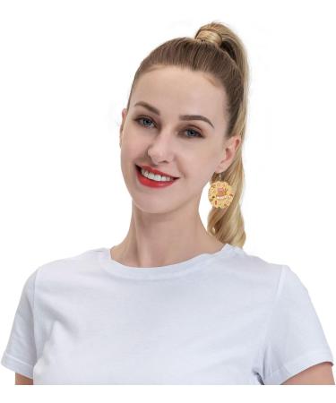 OPSREY Delicious Sweet Ramen printed Fashion round Earring Leather Stud Earring Dangling Decorative Earring - Buy Online on GoSupps.com
