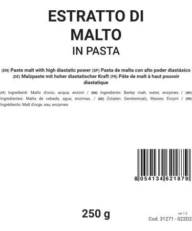 Bongiovanni Natural Malt paste with high diastatic power 250 g - Buy Online on GoSupps.com