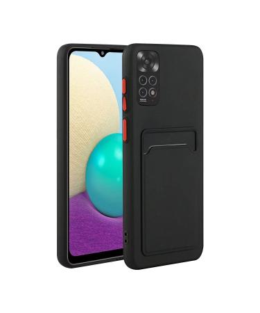 Tivenfezk Nadoli Silicone Case for Xiaomi Redmi Note 11s Ultra thin shockproof scratch -resistant Wallet soft TPU protective cover mobile phone cover with credit card holder xiaomi redmi note 11s black