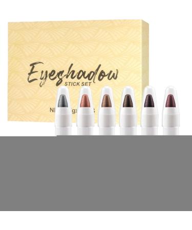 JIEBWCHA Eyeshadow sticks cream eyeshadow stick waterproof eyeshadow stick | Shimmering highlighter glitter cosmetics for bridal makeup