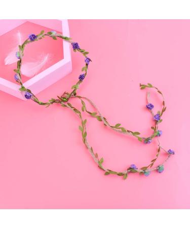 Buy Minkissy Adjustable Lavender Flower Crown & Hair Clamp | 2-Piece Floral Diadem for Brides & Special Occasions - International Shipping Available - Buy Online on GoSupps.com