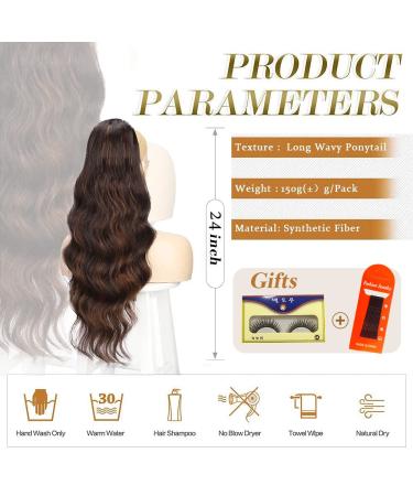 Wavy Ponytail Extensions for Women - Synthetic Clip-On Body Wave & Curly Hairpiece (430) - Buy Online on GoSupps.com