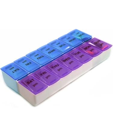 7-Day Pill Organizer Box with Snap Lids - Ideal for Larger Pills | International Shipping Available - Buy Online on GoSupps.com