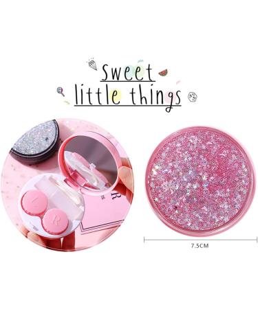 Cute Fashion Contact Lens Case - Portable Glitter Luxury Bling Stars Eye Care Set (Gray) - Travel-Friendly Quicksand Design - Buy Online on GoSupps.com