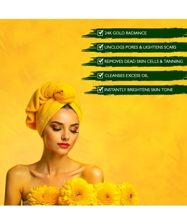 BEMT D-Tan Ubtan Face Scrub 100ml 24K Gold Glow Exfoliating & Brightening Removes Impurities Unclogs Pores Sulfate & Paraben-Free Neem Infused Suitable for All Skin Types - Buy Online on GoSupps.com